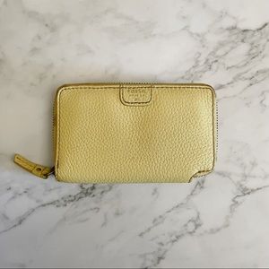 Fossil yellow wallet for women